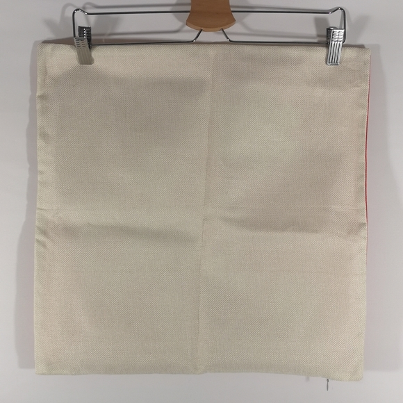 Set of Two Canvas Christmas Pillow Shams with Zipper, Red and Cream, Like-new* - Picture 8 of 9